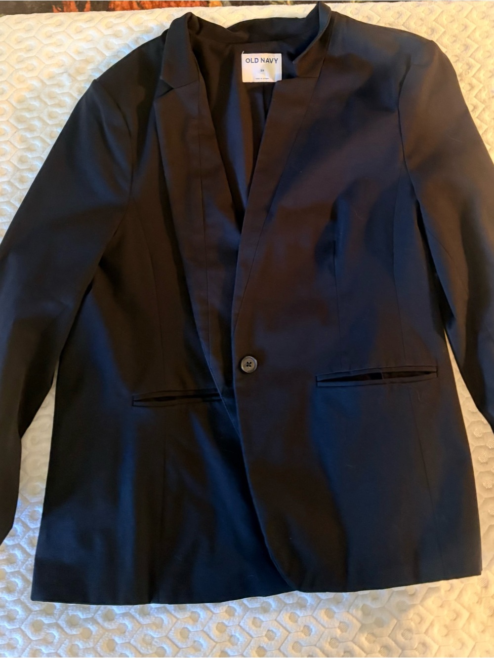 Old Navy Dark Black Single-Button Blazer